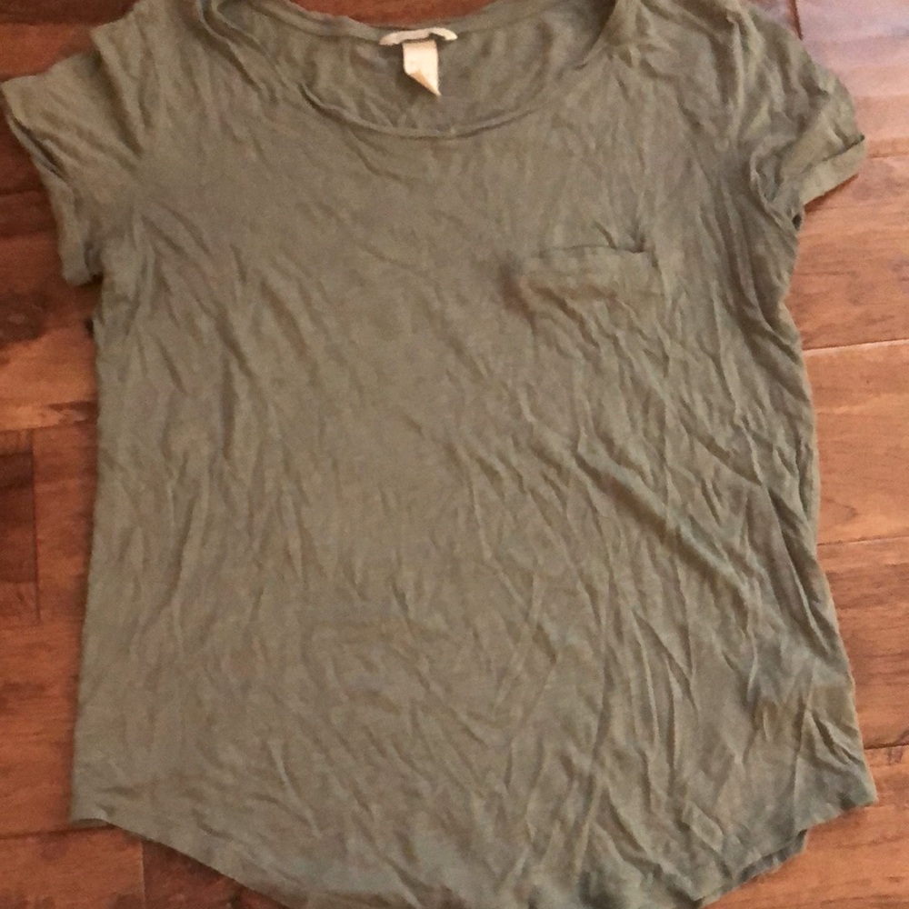 H&M basic tee-small, sage green